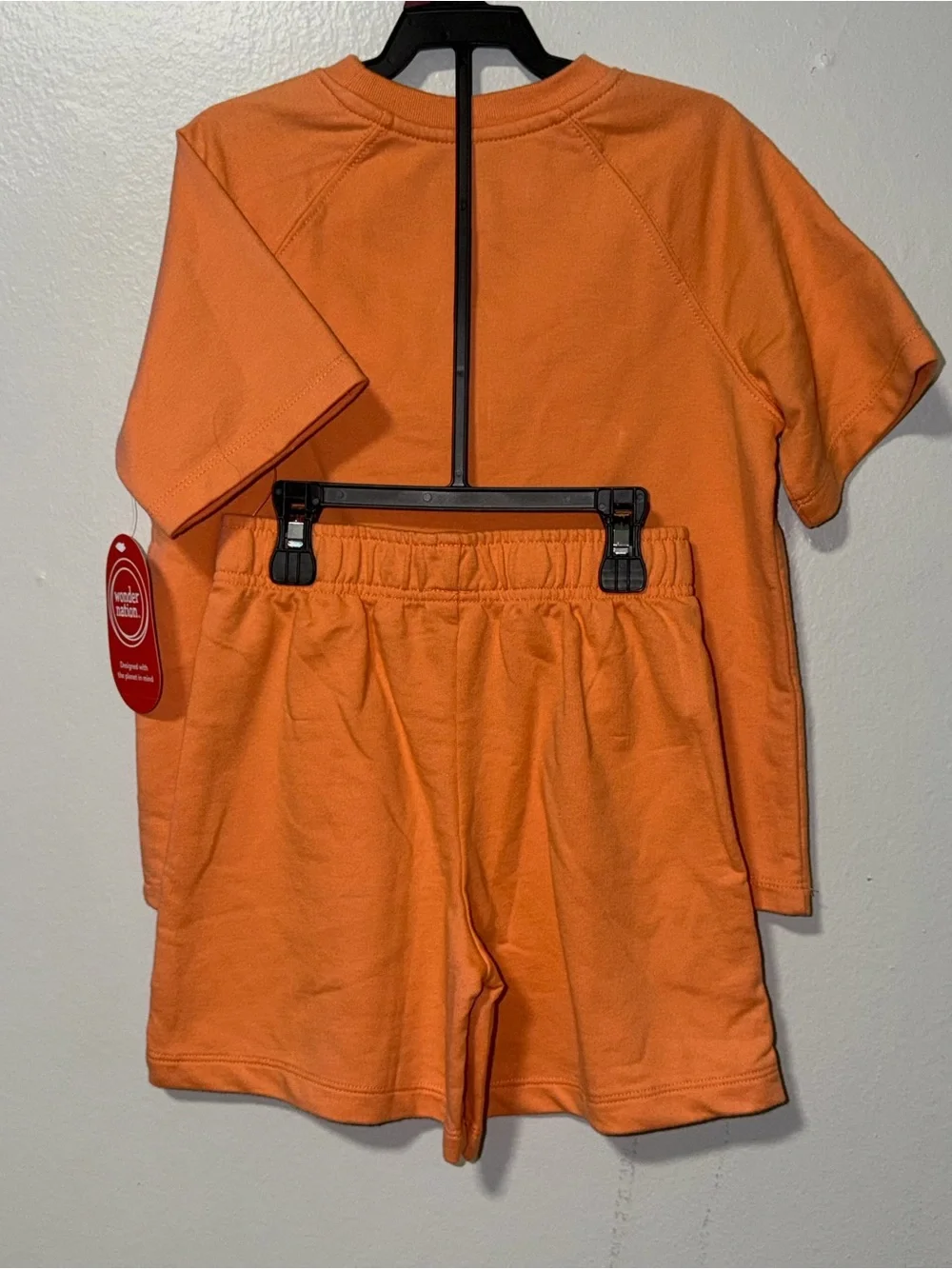 wonder nation Orange Kids Matching Tee & Shorts Set